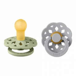 BIBS Pack De 2 Sucettes Bohème Caoutchouc 0-6 Mois Sage Et Cloud