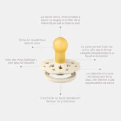 BIBS Pack De 2 Sucettes Bohème Caoutchouc 6 Mois+ Fossil Grey Et Mauve -Allobébé ib061236701 6