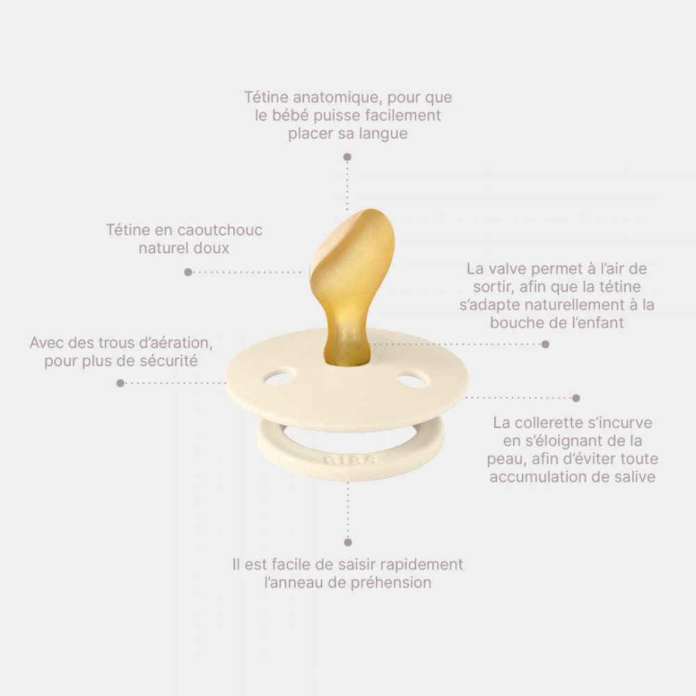 BIBS Pack De 2 Sucettes Colour Caoutchouc Anatomique 6 Mois+ Fossil Grey Et Mauve 7 BIBS Pack De 2 Sucettes Colour Caoutchouc Anatomique 6 Mois+ Fossil Grey Et Mauve – Image 7