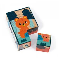 Janod Lot De 6 Cubes En Bois Animaux