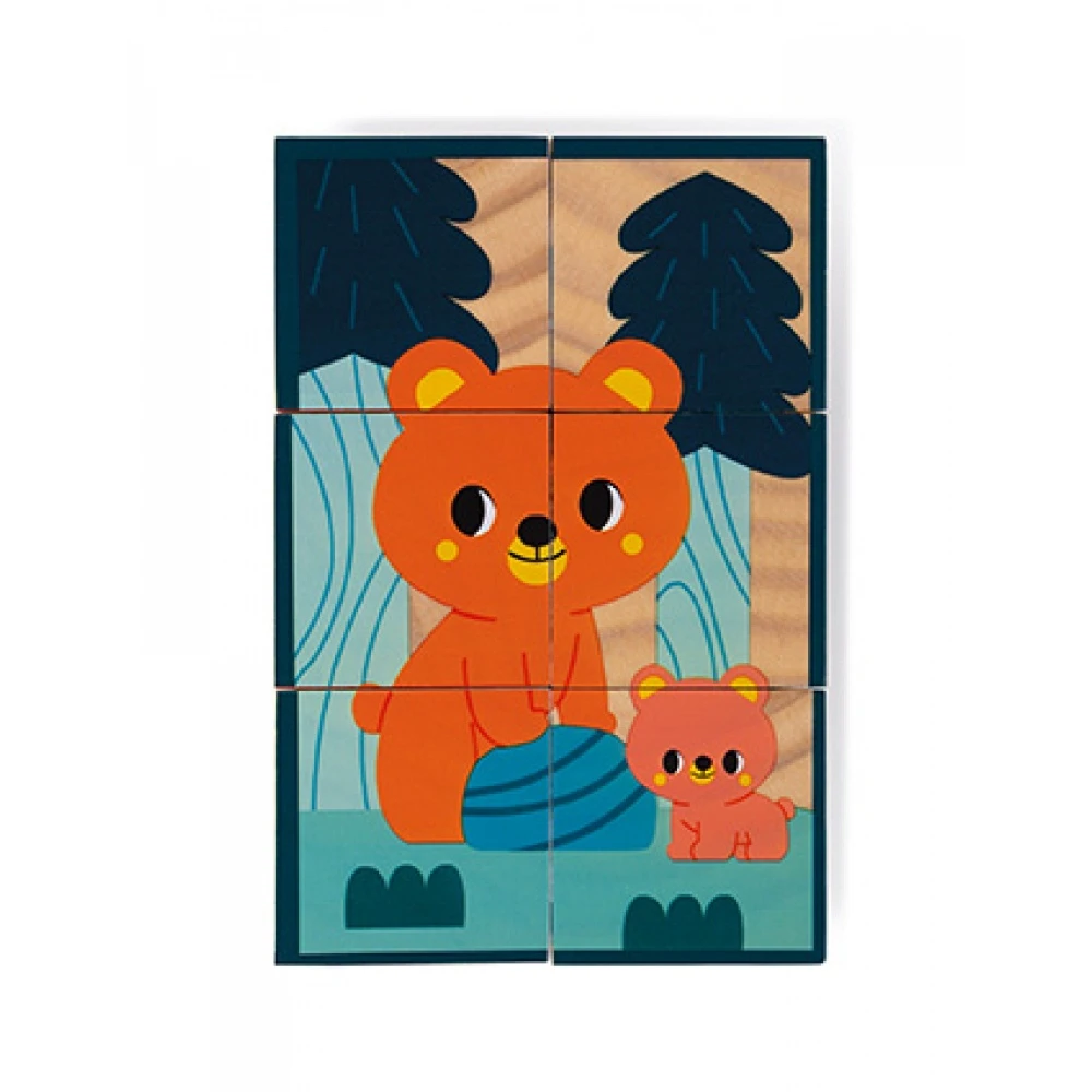 Janod Lot De 6 Cubes En Bois Animaux 2 Janod Lot De 6 Cubes En Bois Animaux – Image 2