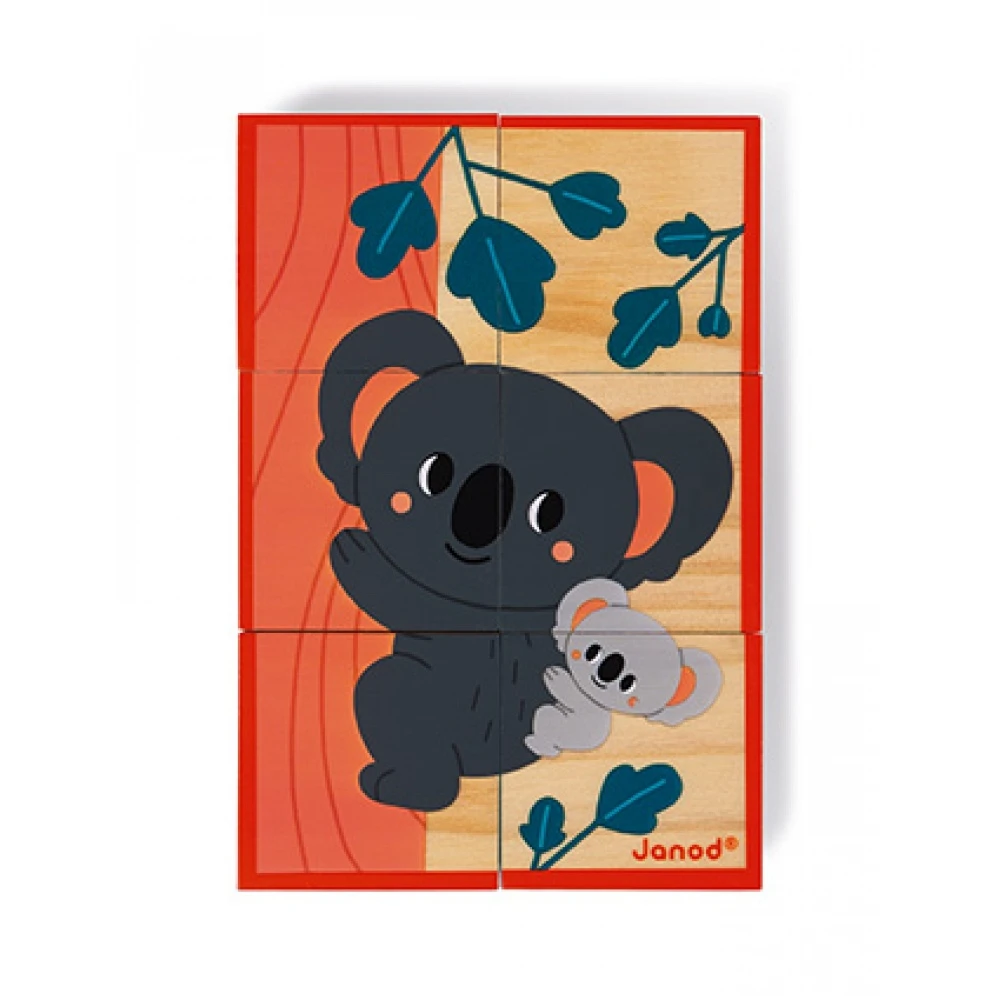 Janod Lot De 6 Cubes En Bois Animaux 4 Janod Lot De 6 Cubes En Bois Animaux – Image 4