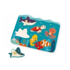 Janod Puzzle En Bois Animaux Marins Wwf 6 Pièces -Allobébé ja084486191 4