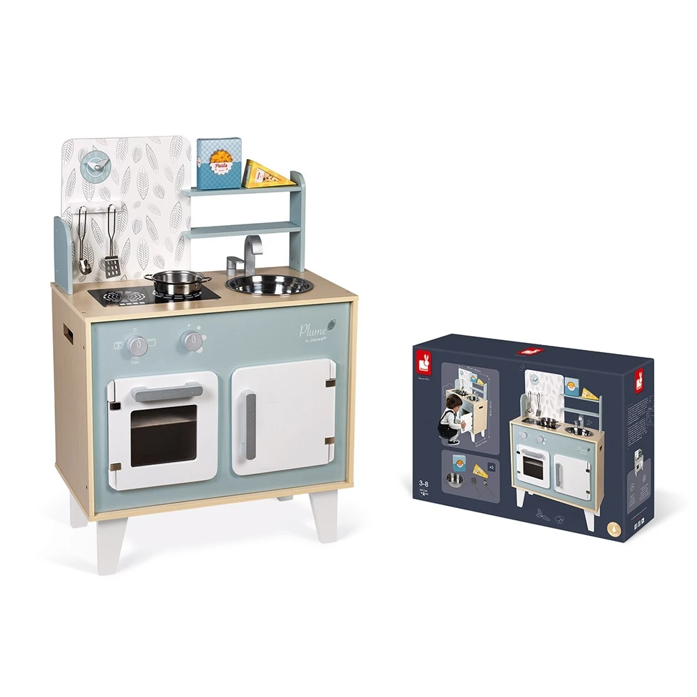 Janod Cuisine Enfant En Bois Plume Verte 2 Janod Cuisine Enfant En Bois Plume Verte – Image 2