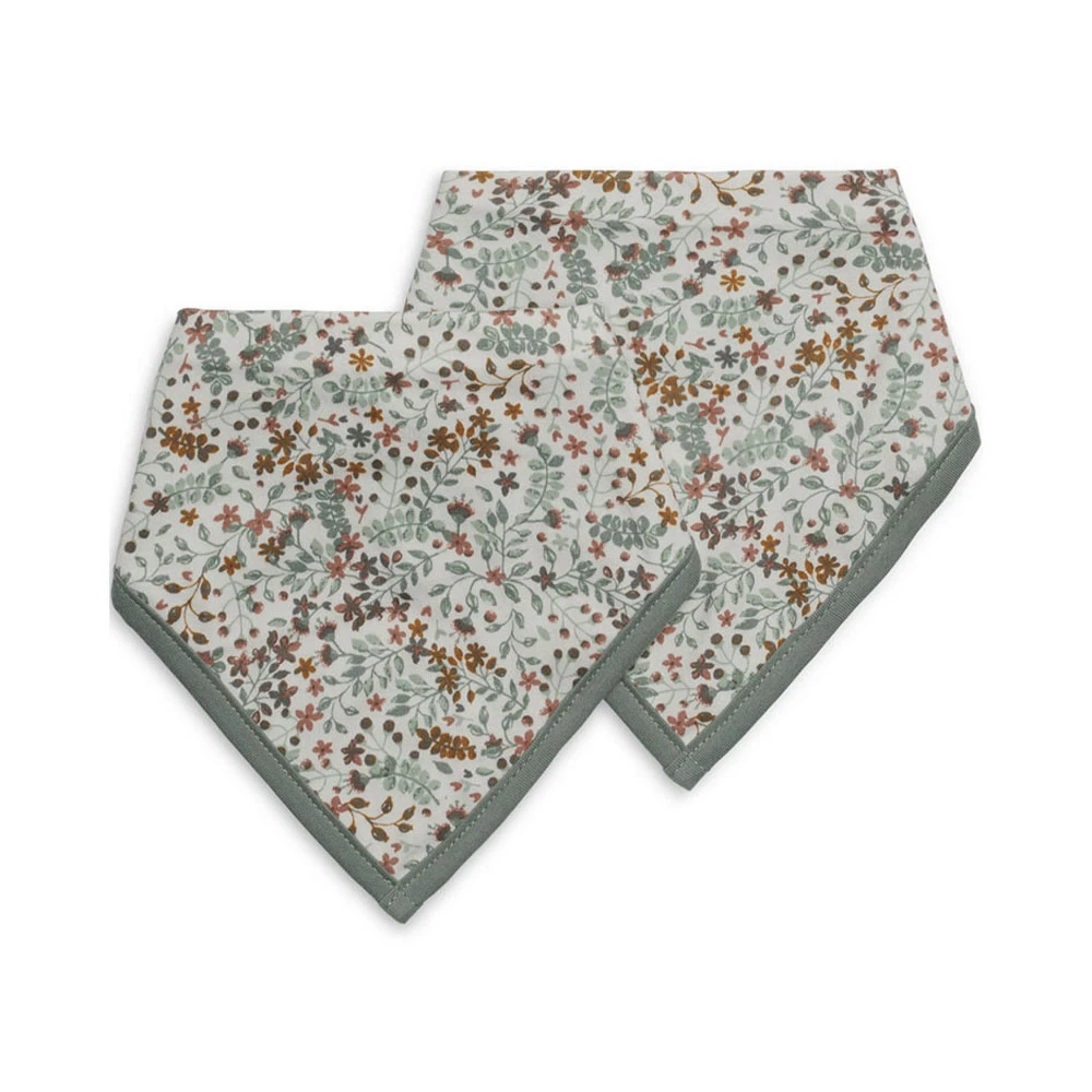 Jollein Lot De 2 Bavoirs Bandana Bloom 1 Jollein Lot De 2 Bavoirs Bandana Bloom