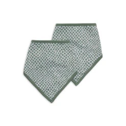 Jollein Lot De 2 Bavoirs Bandana Snake Ash Green