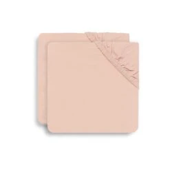 Jollein Lot De 2 Draps Housse En Jersey Pour Matelas Ou Tapis De Parc 75x95cm Pale Pink