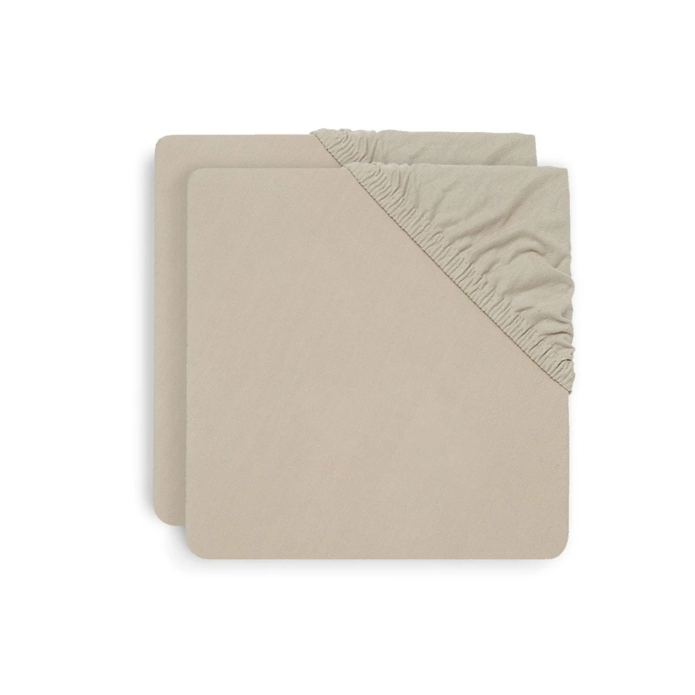 Jollein Lot De 2 Draps Housse En Jersey Pour Matelas Ou Tapis De Parc 75x95cm Nougat 1 Jollein Lot De 2 Draps Housse En Jersey Pour Matelas Ou Tapis De Parc 75x95cm Nougat