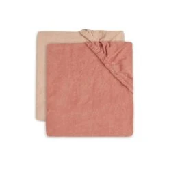 Jollein Lot De 2 Housses Matelas à Langer 50x70 Cm éponge Pale Pink Et Rosewood