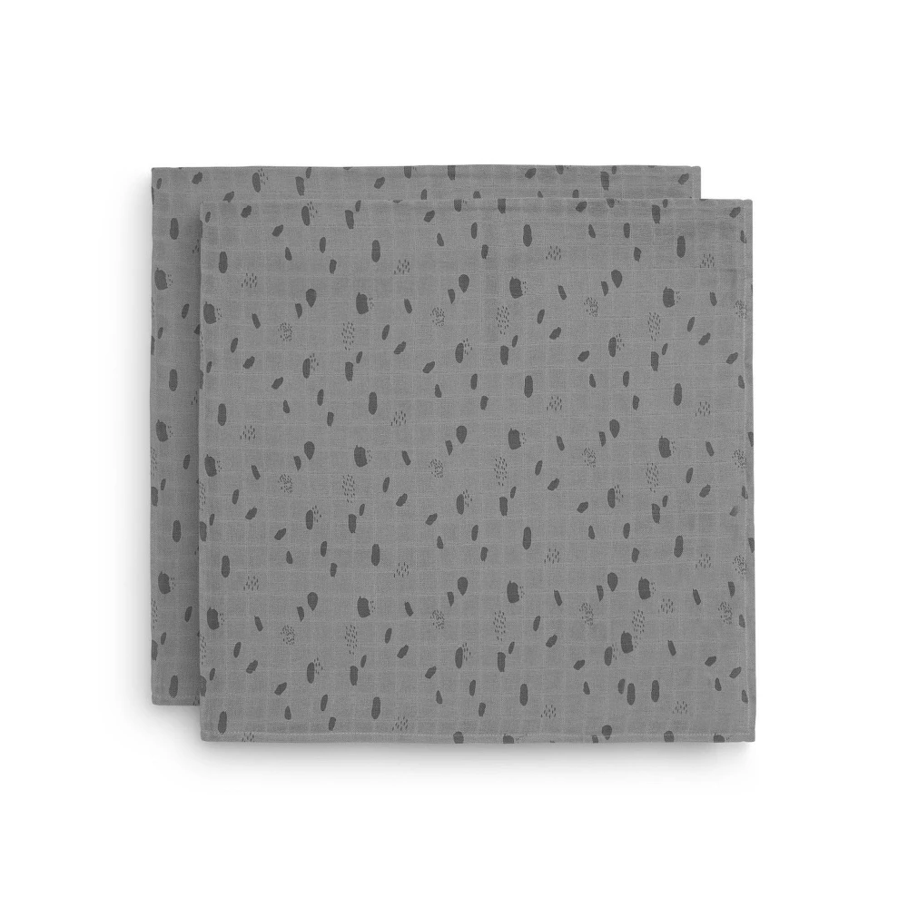 Jollein Lot De 2 Langes Coton Hydrophile 115x115 Cm Spot Storm Grey 1 Jollein Lot De 2 Langes Coton Hydrophile 115x115 Cm Spot Storm Grey