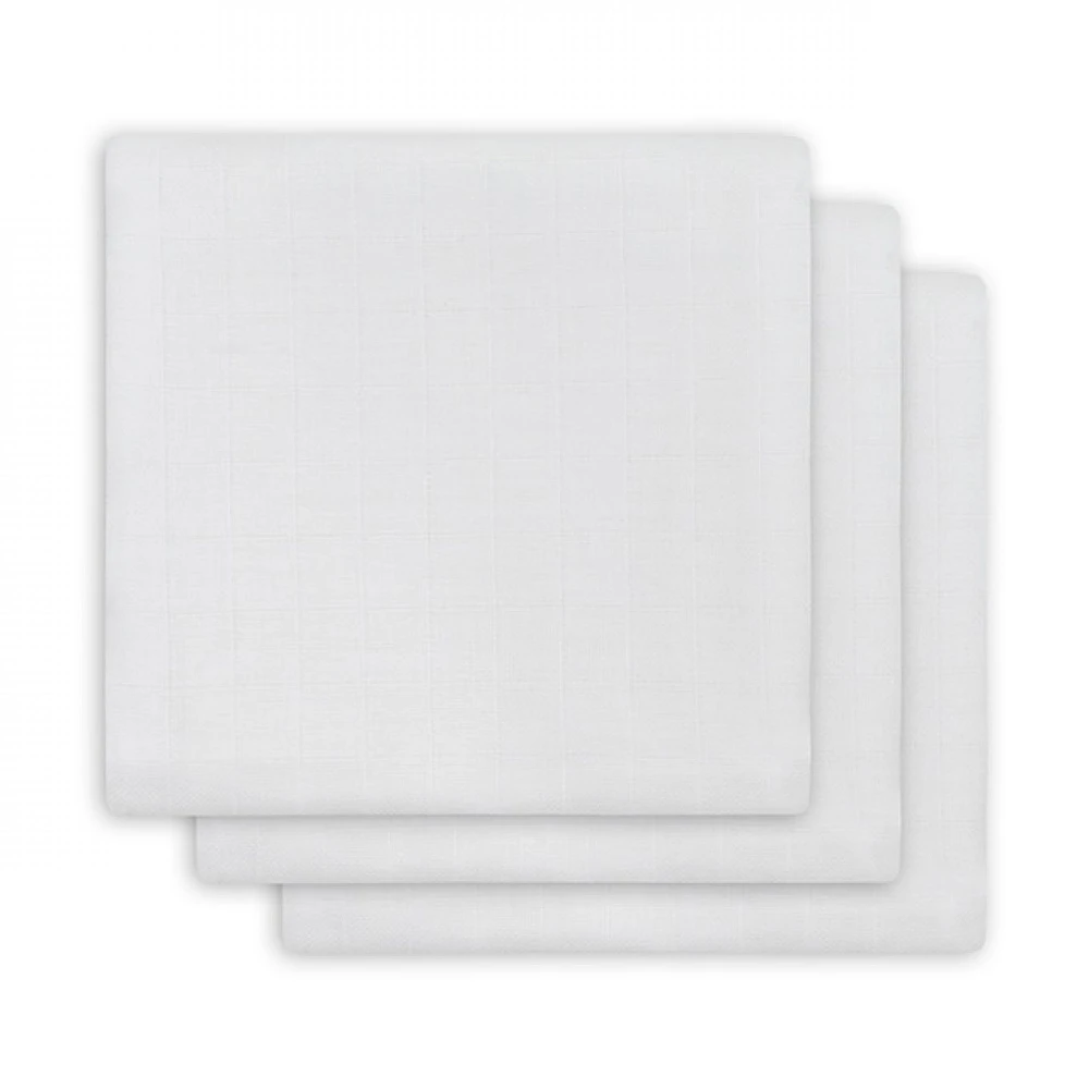 Jollein Lot De 3 Langes Coton Hydrophile 70x70 Cm White 1 Jollein Lot De 3 Langes Coton Hydrophile 70x70 Cm White