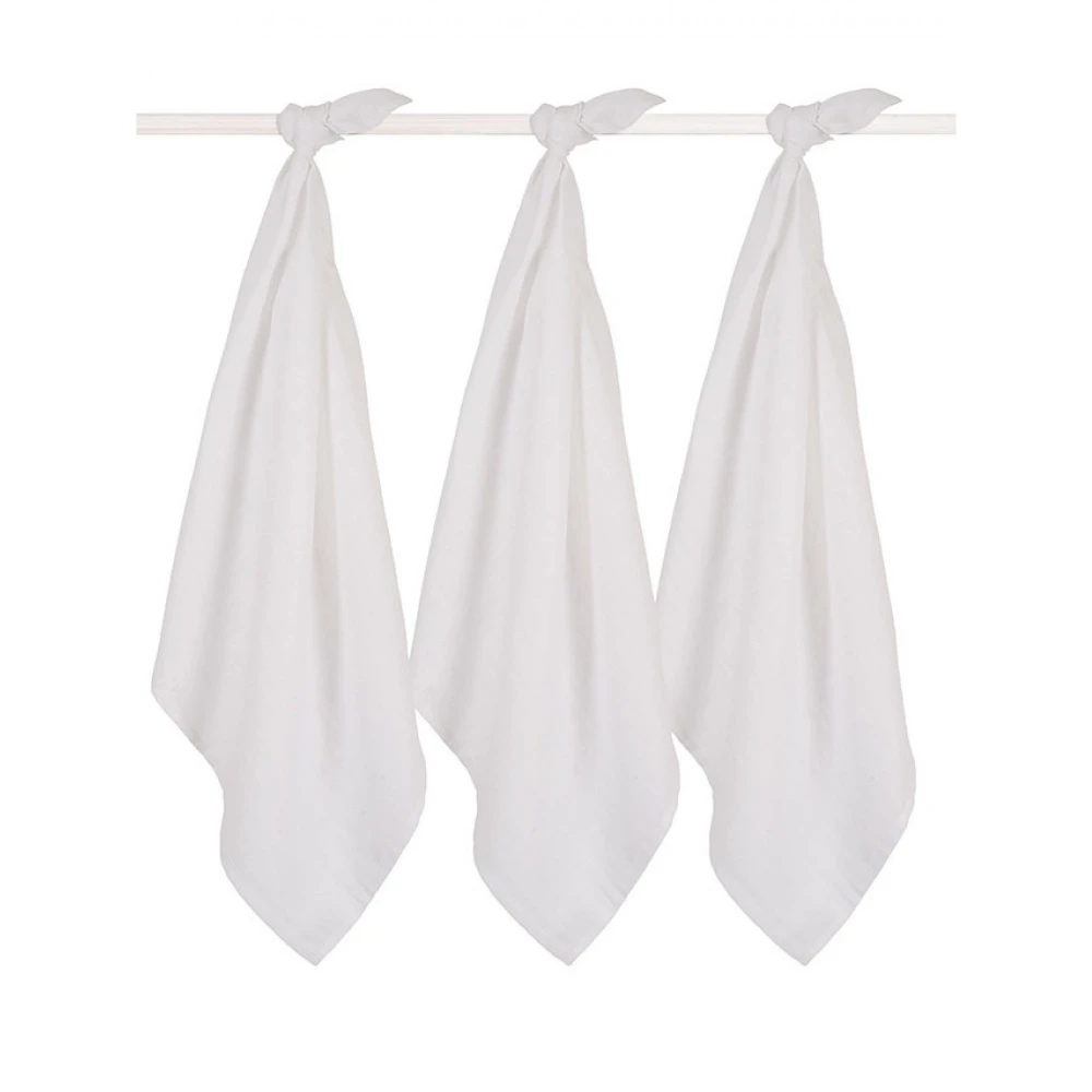 Jollein Lot De 3 Langes Coton Hydrophile 70x70 Cm White 2 Jollein Lot De 3 Langes Coton Hydrophile 70x70 Cm White – Image 2