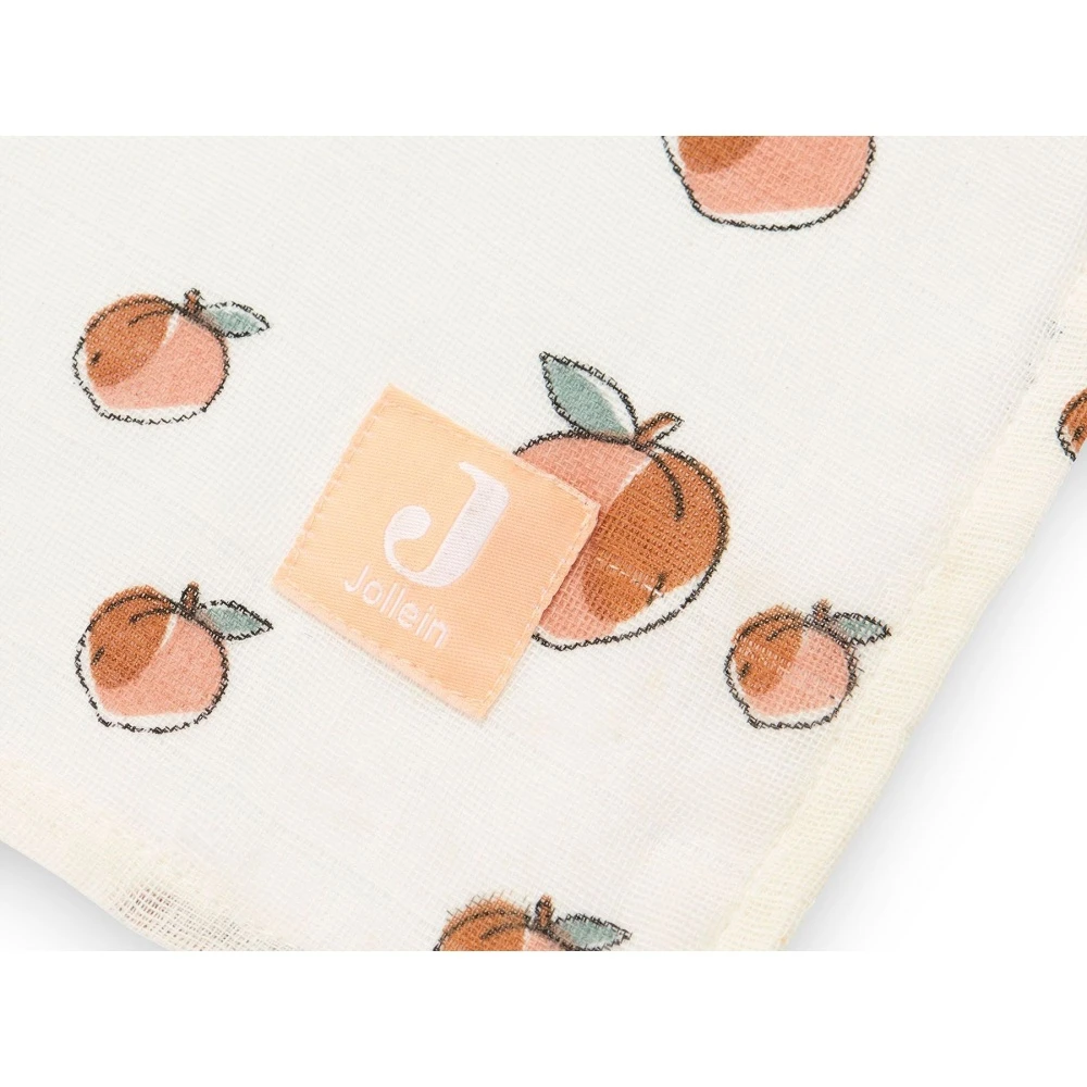 Jollein Lot De 2 Langes Coton Hydrophile 115x115 Cm Peach 3 Jollein Lot De 2 Langes Coton Hydrophile 115x115 Cm Peach – Image 3