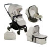 Jané Pack Trio Poussette Newel Carbon + Siège Auto Koos I-size R1 + Nacelle Micro Pro 2 Racer Cream