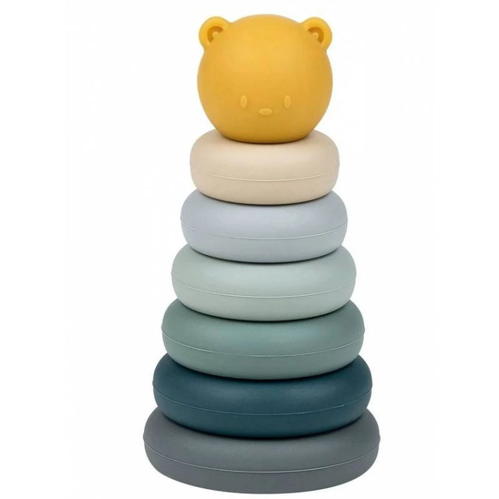 NATTOU Culbuto Empilable Ours Gris Silicone 1 NATTOU Culbuto Empilable Ours Gris Silicone