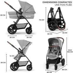 Kinderkraft Pack Poussette Moov Ct Grey -Allobébé kk041420761 6