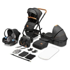 Lionelo Pack Trio Poussette Amber + Nacelle + Coque Grey Graphite