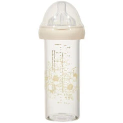Biberon En Verre 240 Ml 0-6 Mois Fleur Blanche