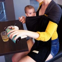 Echarpe De Portage Sans Nœud - Anthracite, Noir (réversible) 5 Echarpe De Portage Sans Nœud - Anthracite, Noir (réversible) -Allobébé lr04611210 2