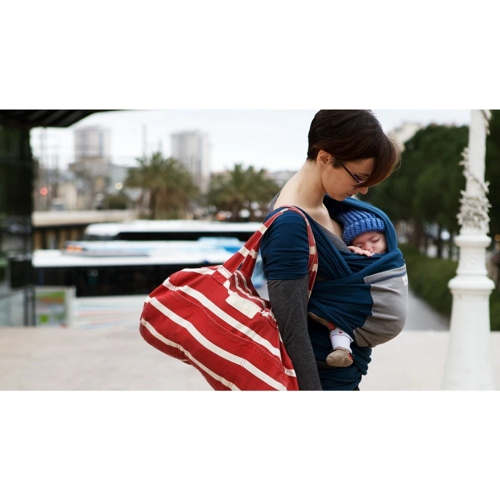 Écharpe De Portage L'originale Bleu Paon Poche éléphant 13 Écharpe De Portage L'originale Bleu Paon Poche éléphant – Image 13