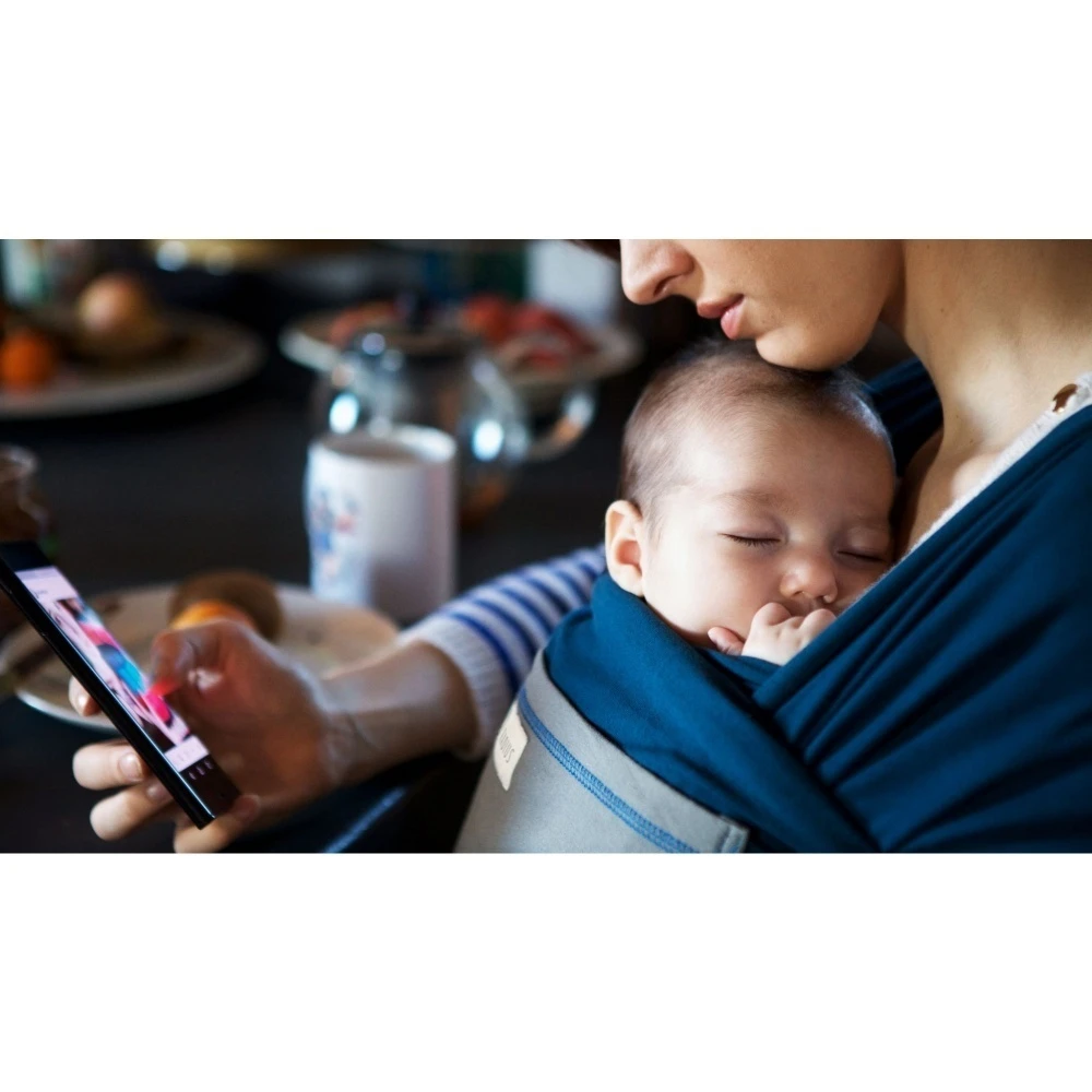 Écharpe De Portage L'originale Bleu Paon Poche éléphant 8 Écharpe De Portage L'originale Bleu Paon Poche éléphant – Image 8