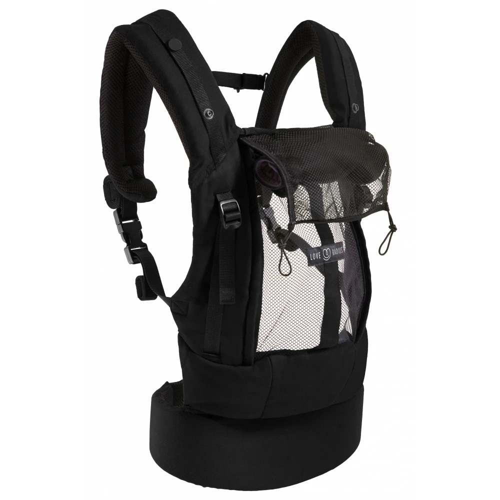 Porte Bébé Physiocarrier Coton - Tablier Noir Poche Anthracite 2 Porte Bébé Physiocarrier Coton - Tablier Noir Poche Anthracite – Image 2