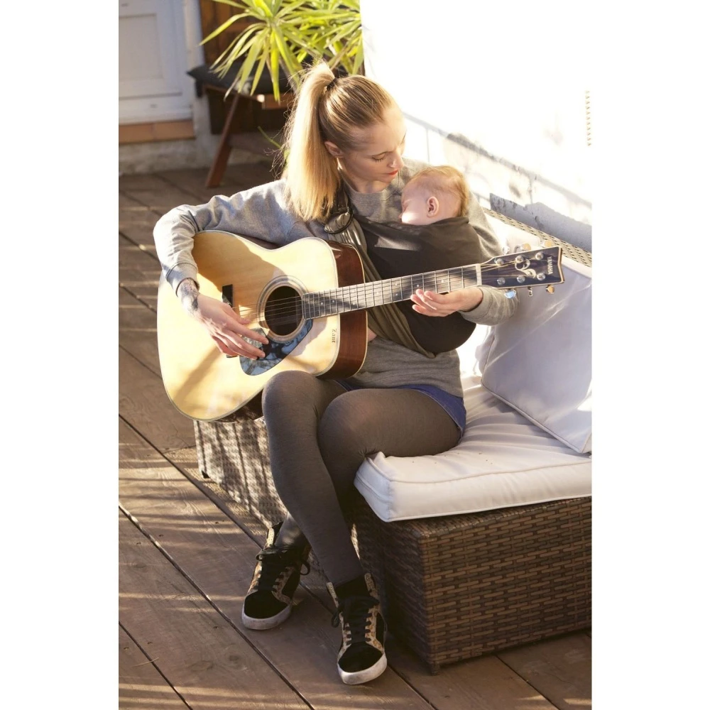 Echarpe De Portage Sans Nœud - Anthracite, Olive (réversible) 4 Echarpe De Portage Sans Nœud - Anthracite, Olive (réversible) – Image 4