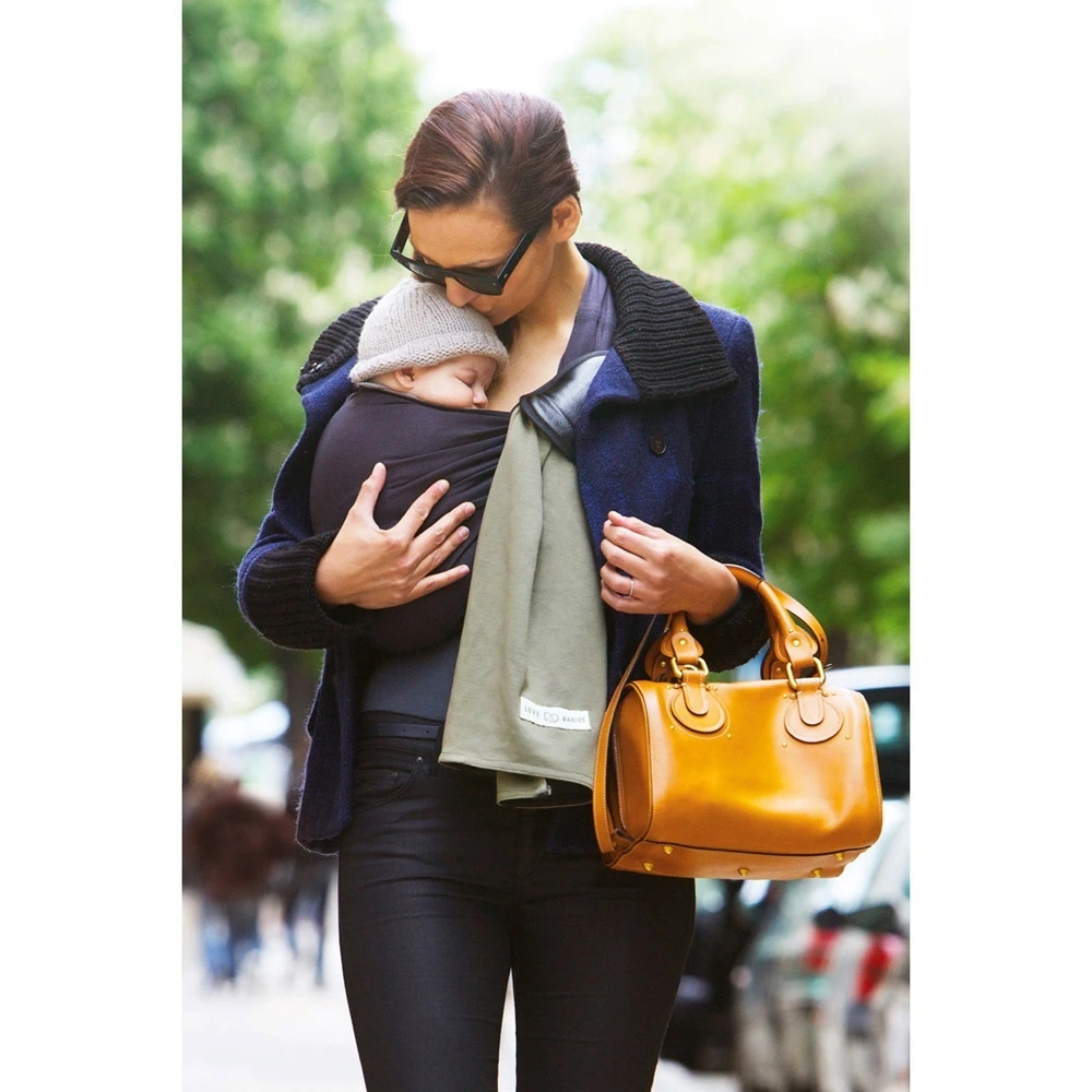 Echarpe De Portage Sans Nœud - Anthracite, Olive (réversible) 8 Echarpe De Portage Sans Nœud - Anthracite, Olive (réversible) – Image 8