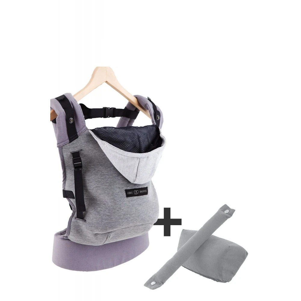 Porte Bébé Hoodiecarrier Pack évolution Gris Flanelle 0-36m 1 Porte Bébé Hoodiecarrier Pack évolution Gris Flanelle 0-36m