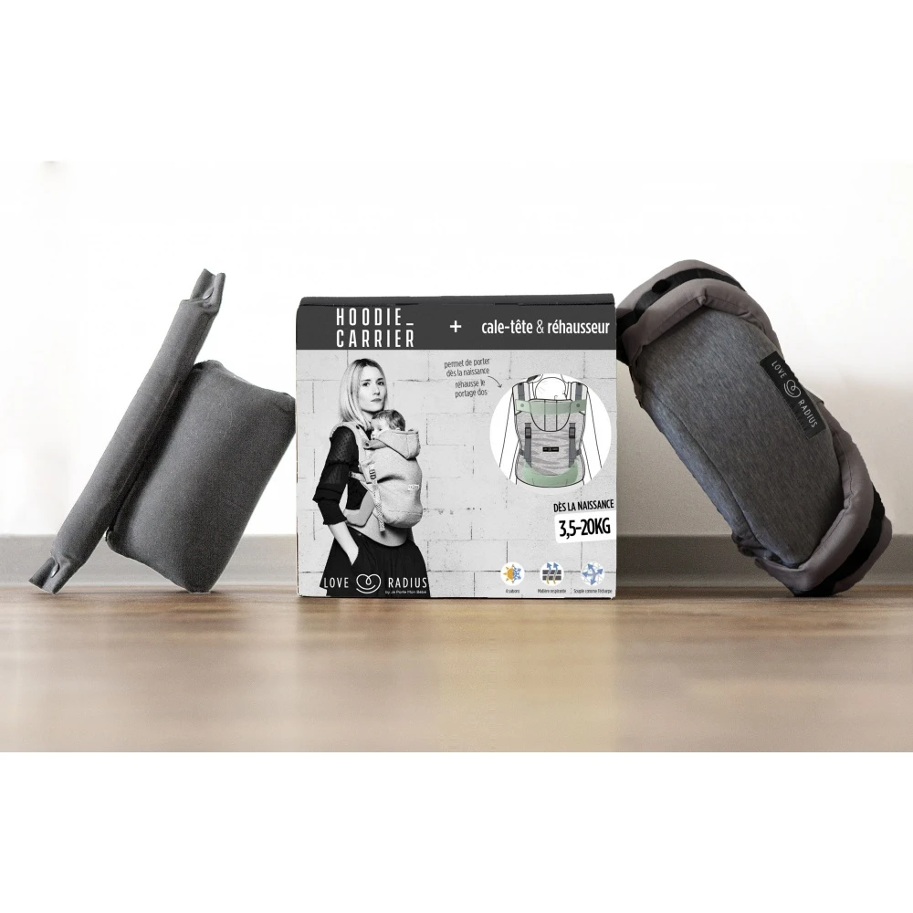 Porte Bébé Hoodiecarrier Pack évolution Gris Flanelle 0-36m 4 Porte Bébé Hoodiecarrier Pack évolution Gris Flanelle 0-36m – Image 4