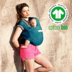 Echarpe De Portage Basic Bio Bleu Rétro 17 Echarpe De Portage Basic Bio Bleu Rétro -Allobébé lr046143701 8