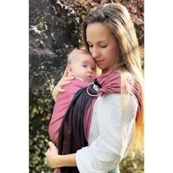 Petite écharpe De Portage Sans Nœud Rosé Et Pécan -Allobébé lr046143855 2