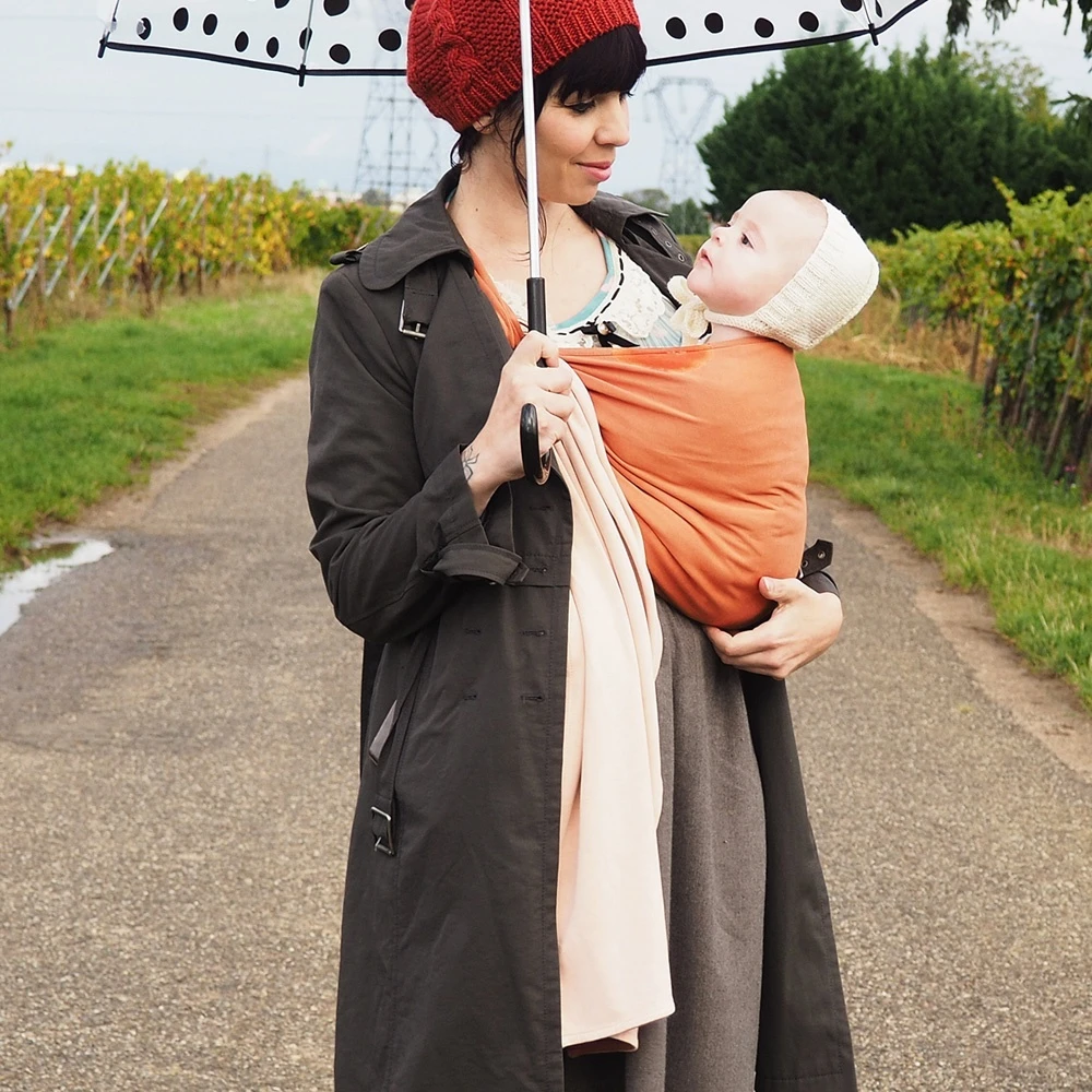 Echarpe De Portage Sans Nœud - Nude, Caramel (réversible) 2 Echarpe De Portage Sans Nœud - Nude, Caramel (réversible) – Image 2