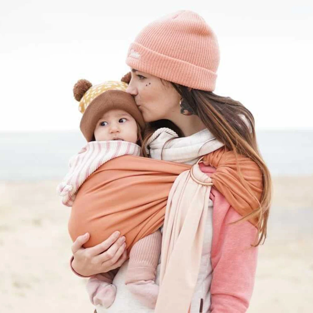 Echarpe De Portage Sans Nœud - Nude, Caramel (réversible) 3 Echarpe De Portage Sans Nœud - Nude, Caramel (réversible) – Image 3