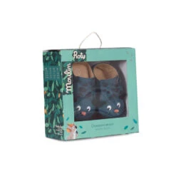 Moulin Roty Chaussons Cuir Bébé 12-18 Mois Bleu Dans La Jungle -Allobébé mr067085228 2