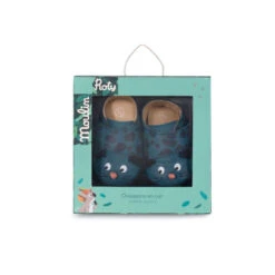 Moulin Roty Chaussons Cuir Bébé 18-24 Mois Bleu Dans La Jungle -Allobébé mr067085235 2