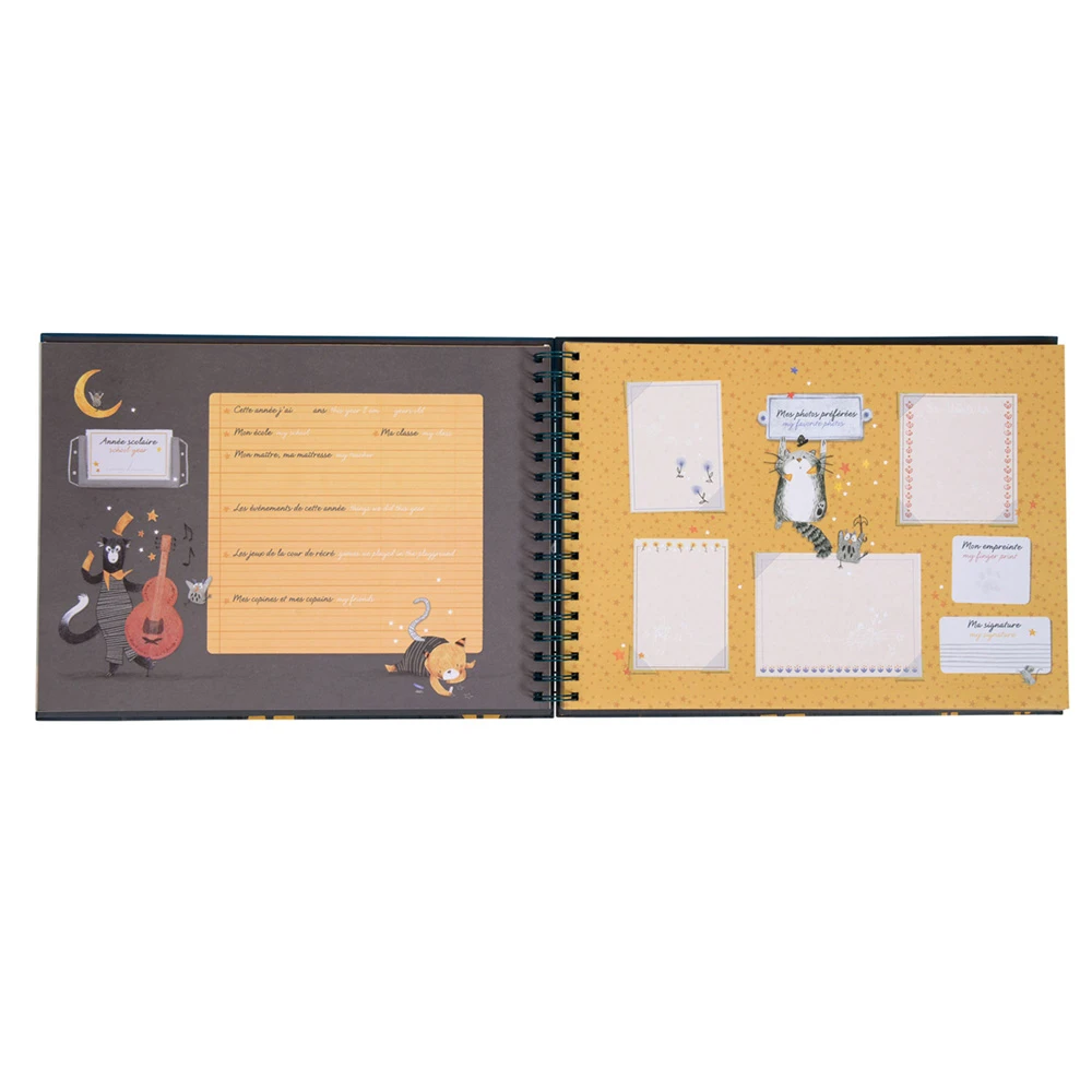 Moulin Roty Album Souvenirs D'école Français/anglais 36 Pages Les Moustaches 2 Moulin Roty Album Souvenirs D'école Français/anglais 36 Pages Les Moustaches – Image 2