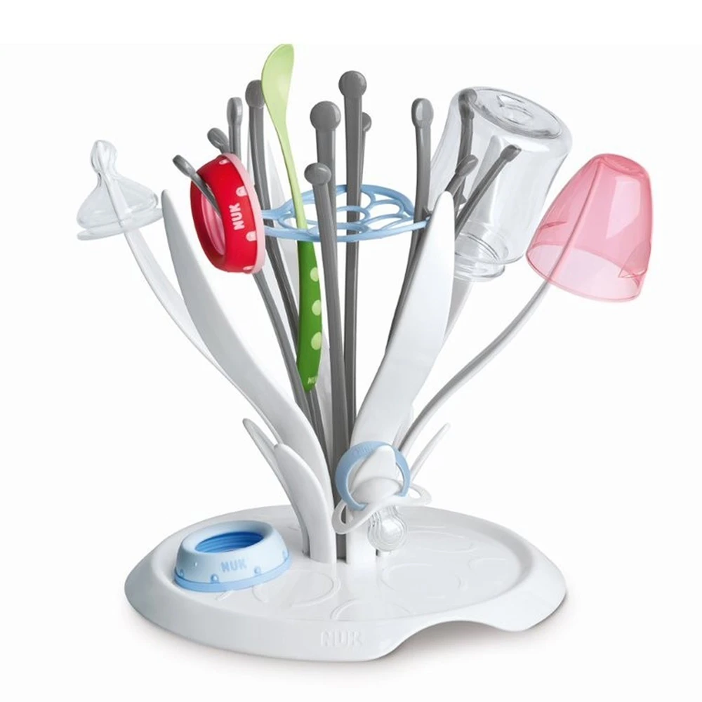 NUK Égouttoir à Biberon Flowers Gris 1 NUK Égouttoir à Biberon Flowers Gris