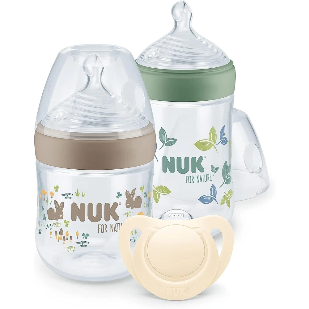 NUK Coffret Biberons Et Sucette De Naissance Starter For Nature 1 NUK Coffret Biberons Et Sucette De Naissance Starter For Nature