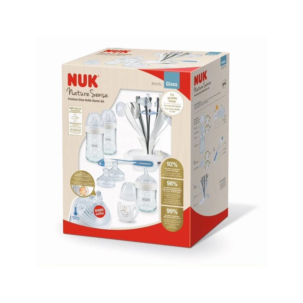 NUK Coffret De 3 Biberons Grand Set Nature Sense 8 Pcs Tc Verre 2 NUK Coffret De 3 Biberons Grand Set Nature Sense 8 Pcs Tc Verre – Image 2