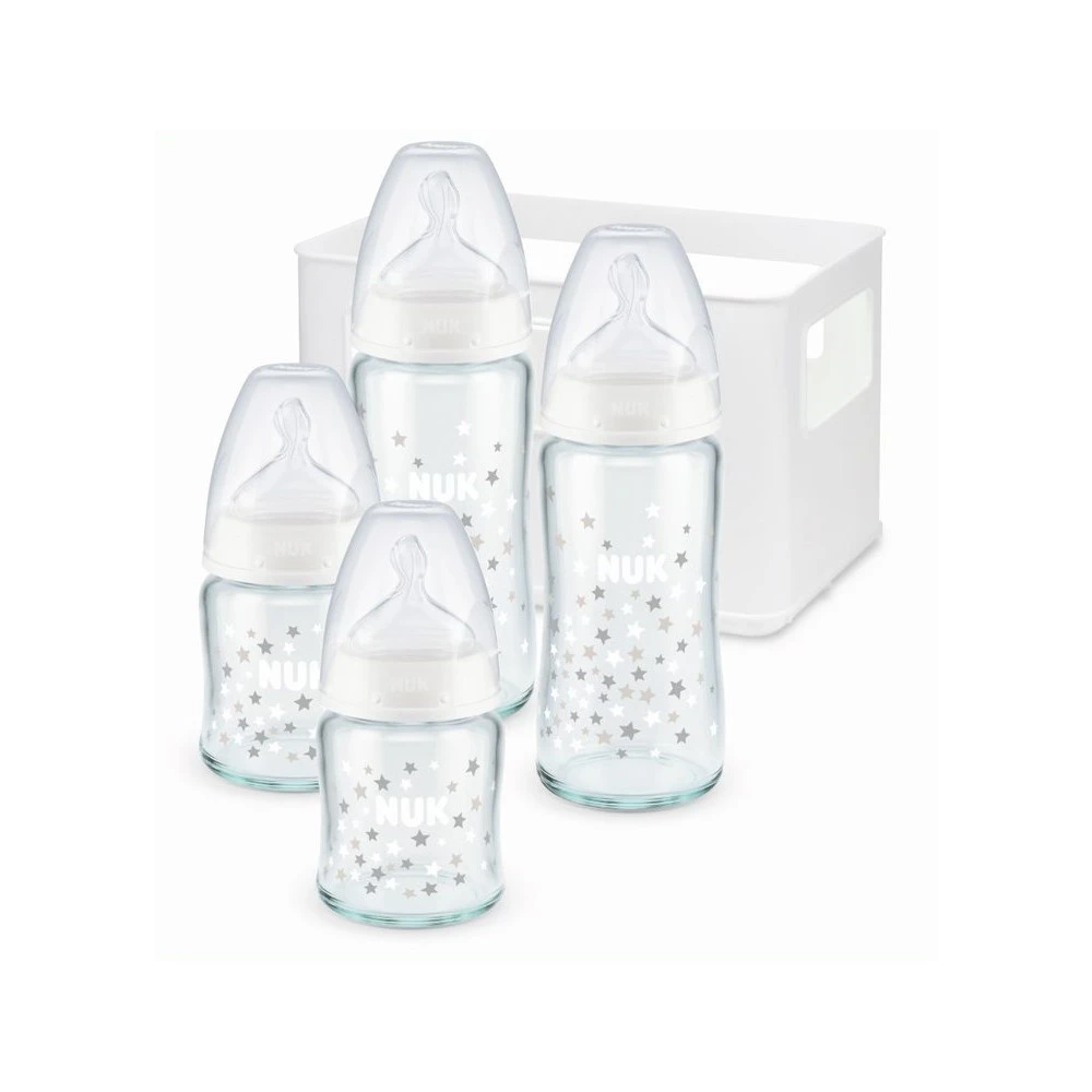 NUK Lot De 4 Biberons Fc+ Température Control Verre 1 NUK Lot De 4 Biberons Fc+ Température Control Verre