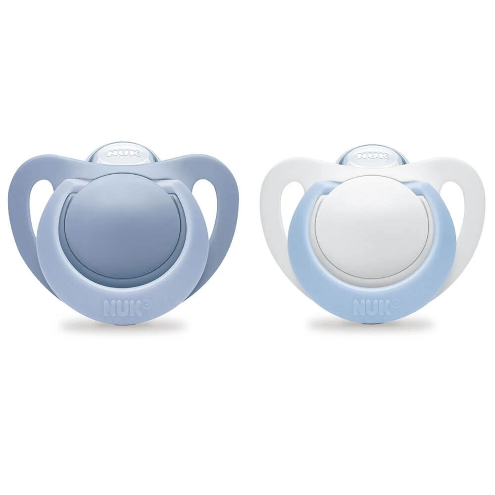 NUK Lot De 2 Sucettes Silicone Genius Naissance Garçon 1 NUK Lot De 2 Sucettes Silicone Genius Naissance Garçon
