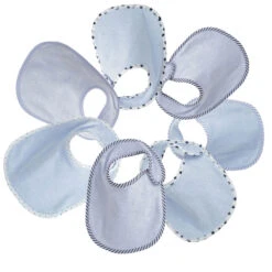 Lot De 7 Bavoirs Naissance Bleu