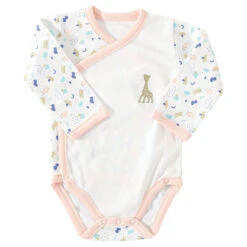 Body Croisé 1 Mois Sophie La Girafe - Multicolore Rose