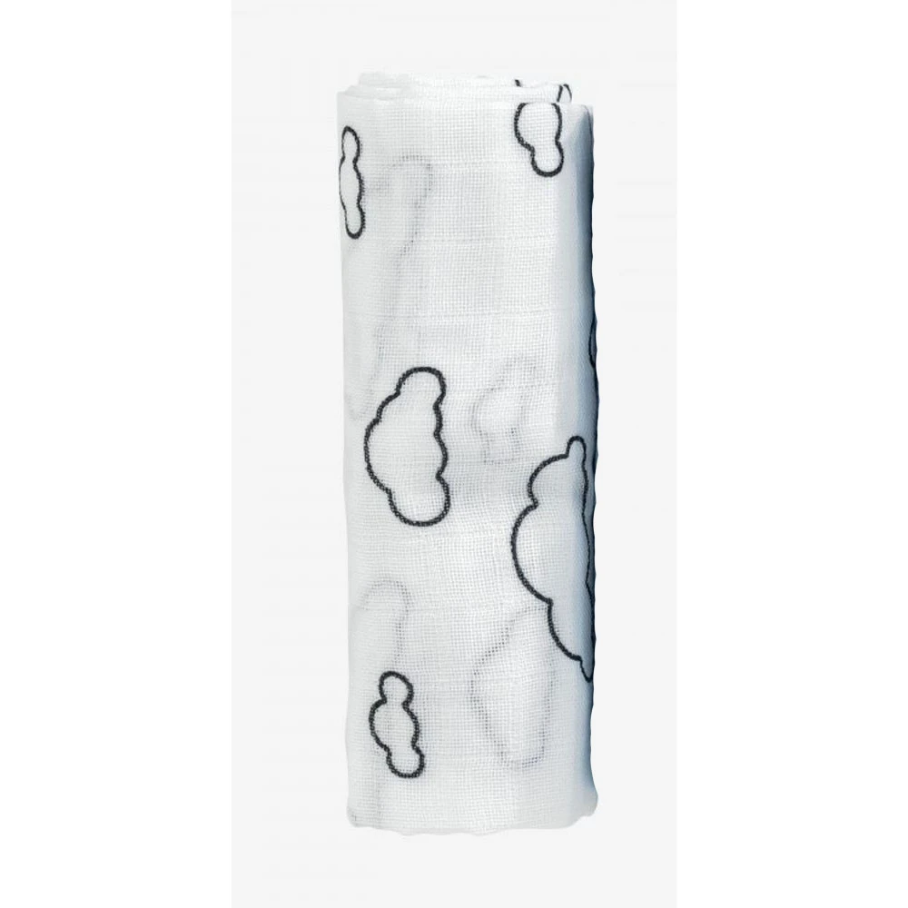 Lange 115 X 115 Cm Viscose De Bambou - Nuage (blanc Ou Bleu) 1 Lange 115 X 115 Cm Viscose De Bambou - Nuage (blanc Ou Bleu)