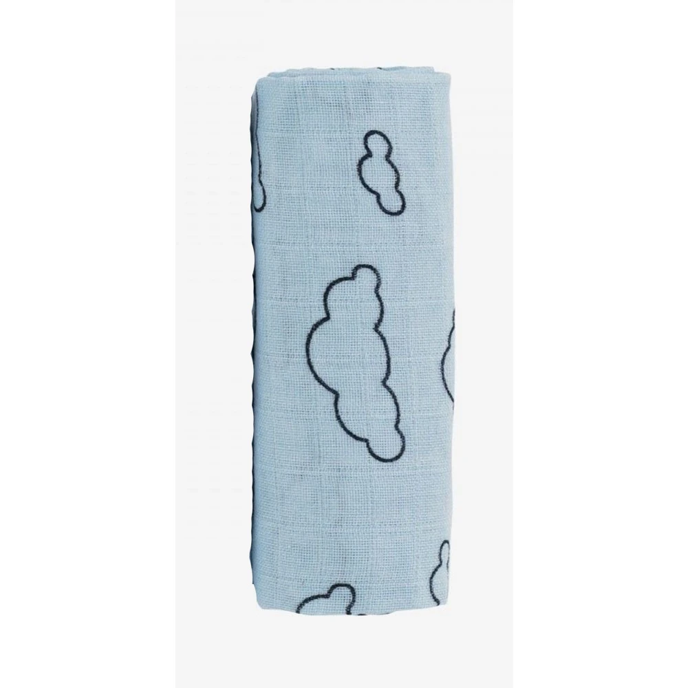 Lange 115 X 115 Cm Viscose De Bambou - Nuage (blanc Ou Bleu) 2 Lange 115 X 115 Cm Viscose De Bambou - Nuage (blanc Ou Bleu) – Image 2