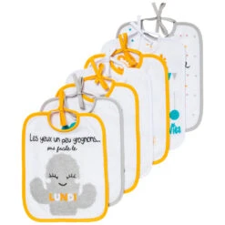 Lot De 7 Bavoirs Naisance Journalier