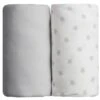 Lot De 2 Draps Housse 70 X 140 Cm étoiles Grises