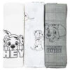Lot De 3 Langes En Coton 60 X 60 Cm 101 Dalmatiens