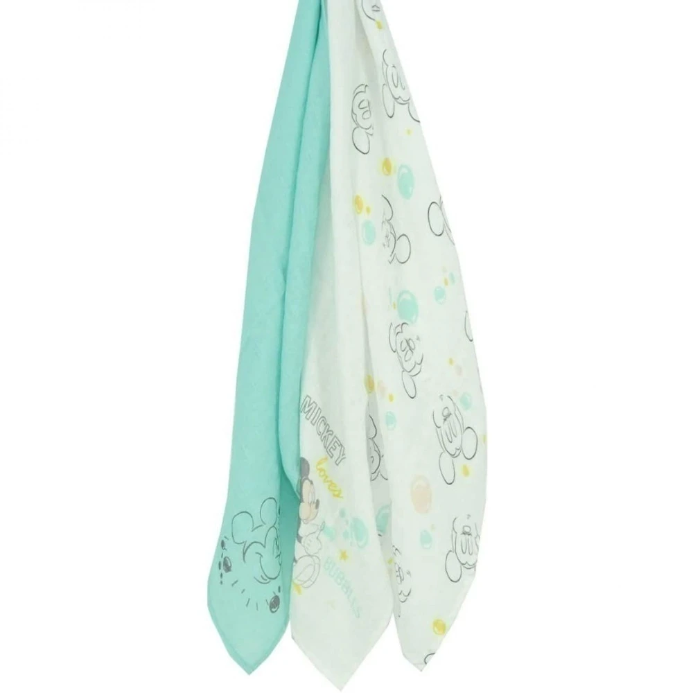 Lot De 3 Langes En Coton 60 X 60 Cm - Mickey 3 Lot De 3 Langes En Coton 60 X 60 Cm - Mickey – Image 3